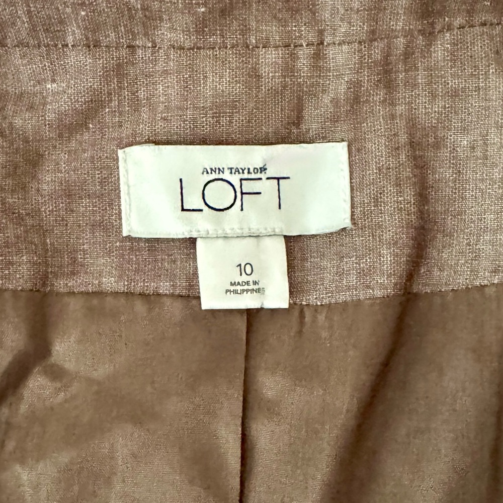 Loft Single-Button Blazer in Classic Chic Neutral Warm Brown Size 10 - Picture 14 of 15